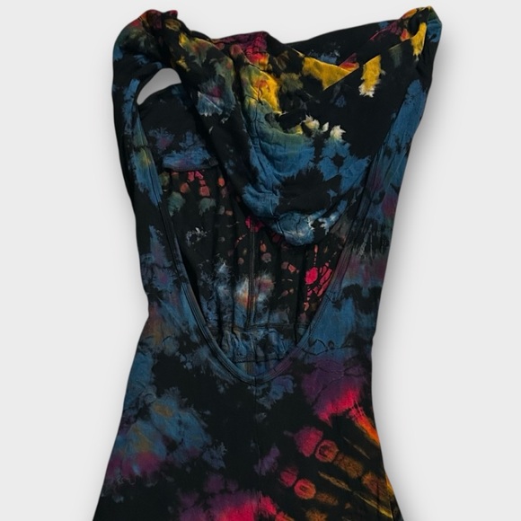 Kathmandu Jumpsuit With Hoodie Open Back Size Small Groovy Hippy Tie Waist - Picture 5 of 6